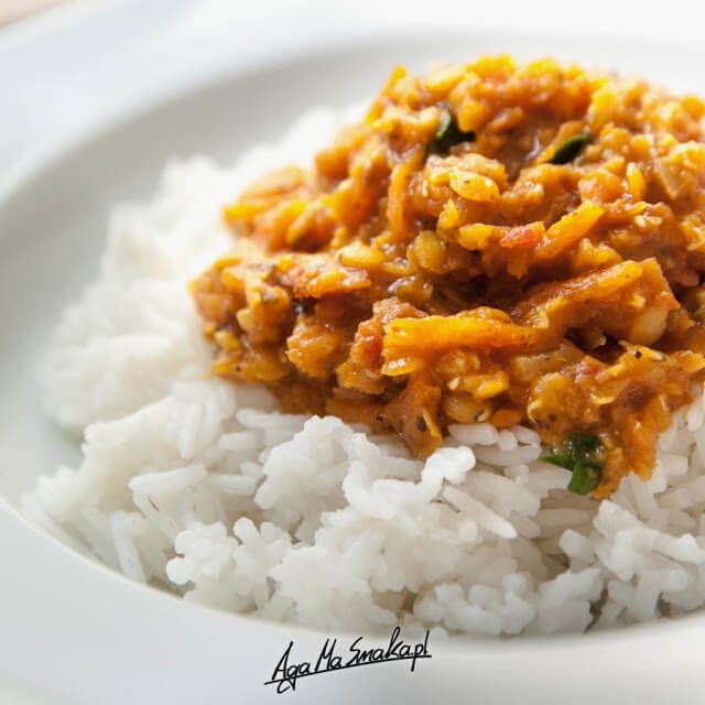 potrawka z soczewicy z ryżem prosty przepis bezglutenowy i wegański
