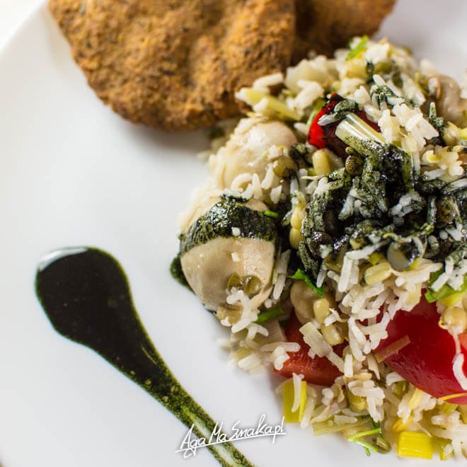 salatka z ryżem wegański prosty przepis