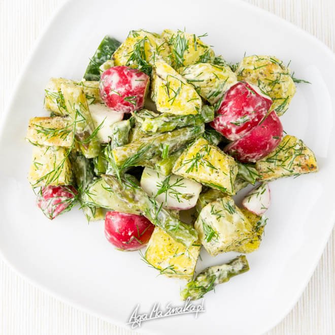 salatka ziemniaczana ze szparagami zdrowy szybki przepis 