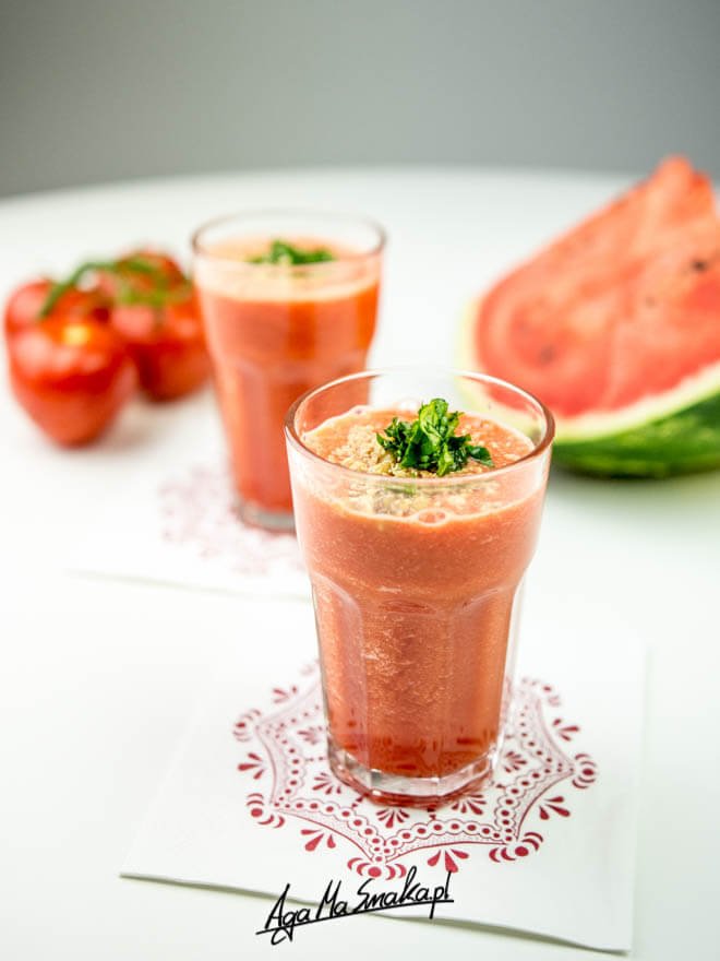 gazpacho pomidorowo arbuzowe weganski przepis na chłodnik