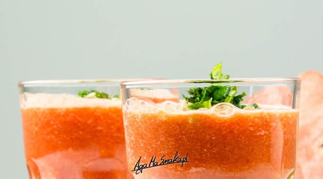 gazpacho pomidorowo arbuzowe wegański chłodnik