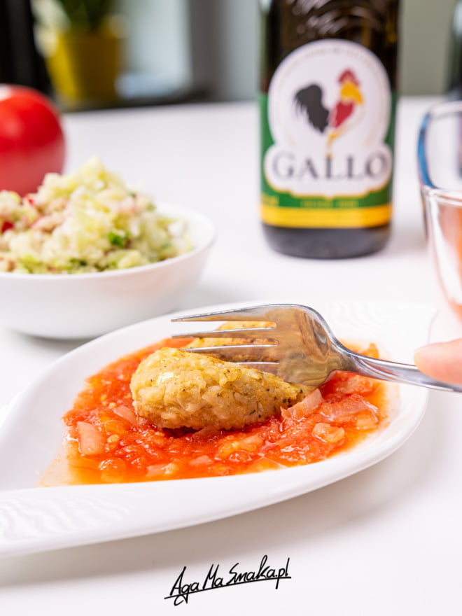 bezglutenowe gołąbki w pomidorach z oliwą Gallo